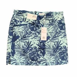 XL NWOT Lady Hagen 2 Shades of Blue Palm Design Golf Skort Skirt Over Shorts